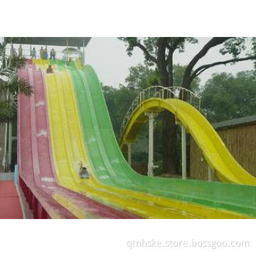 6 Lines Rainbow Race Fiberglass Adult Water Slide For  Wate